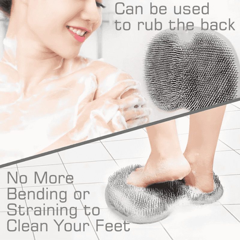 Exfoliating Shower Scrubber: Silicone Foot Mat with Wall-Mounted Suction Cups (Buy 1 Get 1 Free)