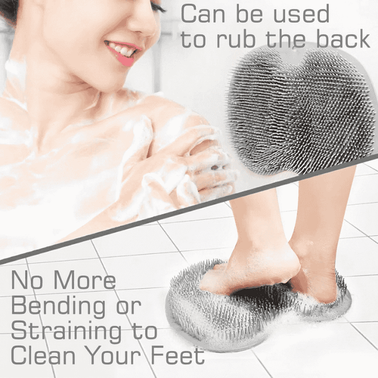 Exfoliating Shower Scrubber: Silicone Foot Mat with Wall-Mounted Suction Cups (Buy 1 Get 1 Free)