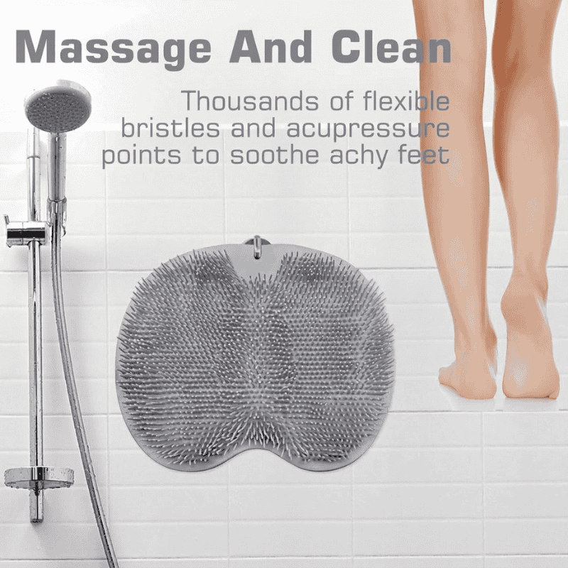 Exfoliating Shower Scrubber: Silicone Foot Mat with Wall-Mounted Suction Cups (Buy 1 Get 1 Free)